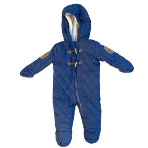 Perry Ellis Baby Diamond Quilted Fleece Lined One-Piece Navy Snowsuit-6-9mos